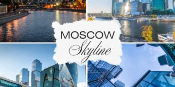 Moscow Skyline: Showcasing the cultural and economic heart of Russia in European Russia.